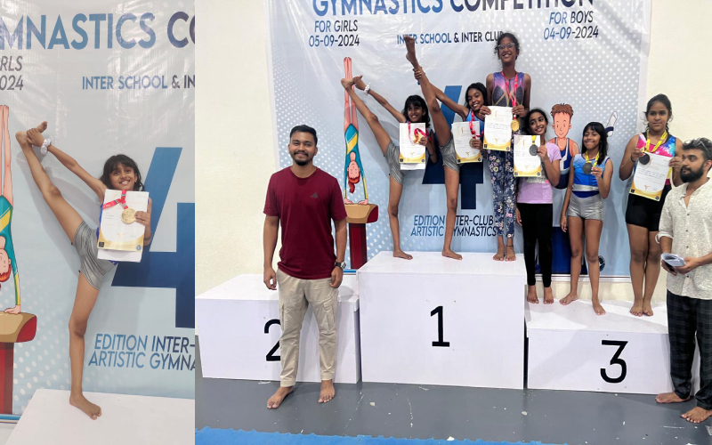 Bhadra Menon of Grade 6D has bagged the first place and a gold medal in the inter school artistic gymnastics competition