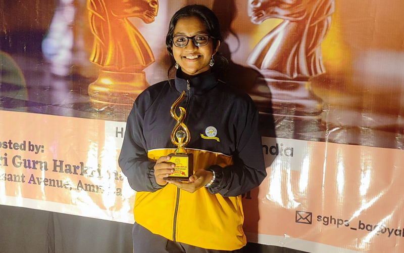 Shriya Mahesh of class 10 A represented Karnataka state for CISCE National Chess Championship 2024, held at Amritsar, Punjab