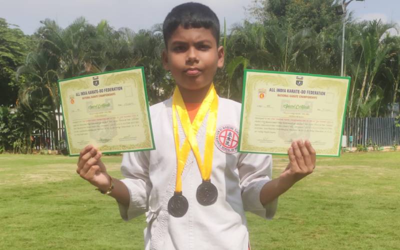 Vedanth Raja of Grade 5A participated in the ALL INDIA KARATE-DO FEDERATION & won a Bronze medal in the Kata event and a Bronze medal in the Kumite event. 