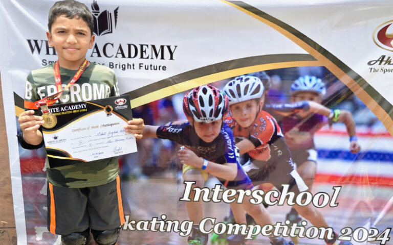 Nishil Jagdish Bhandary from Grade 4C secured the 1st prize in Quads category for Boys in the Inter-school skating competition